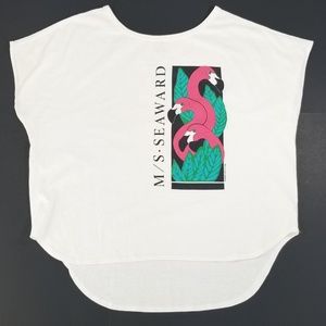 Vintage 1980s Sleeveless Flamingo T-Shirt Sz Large